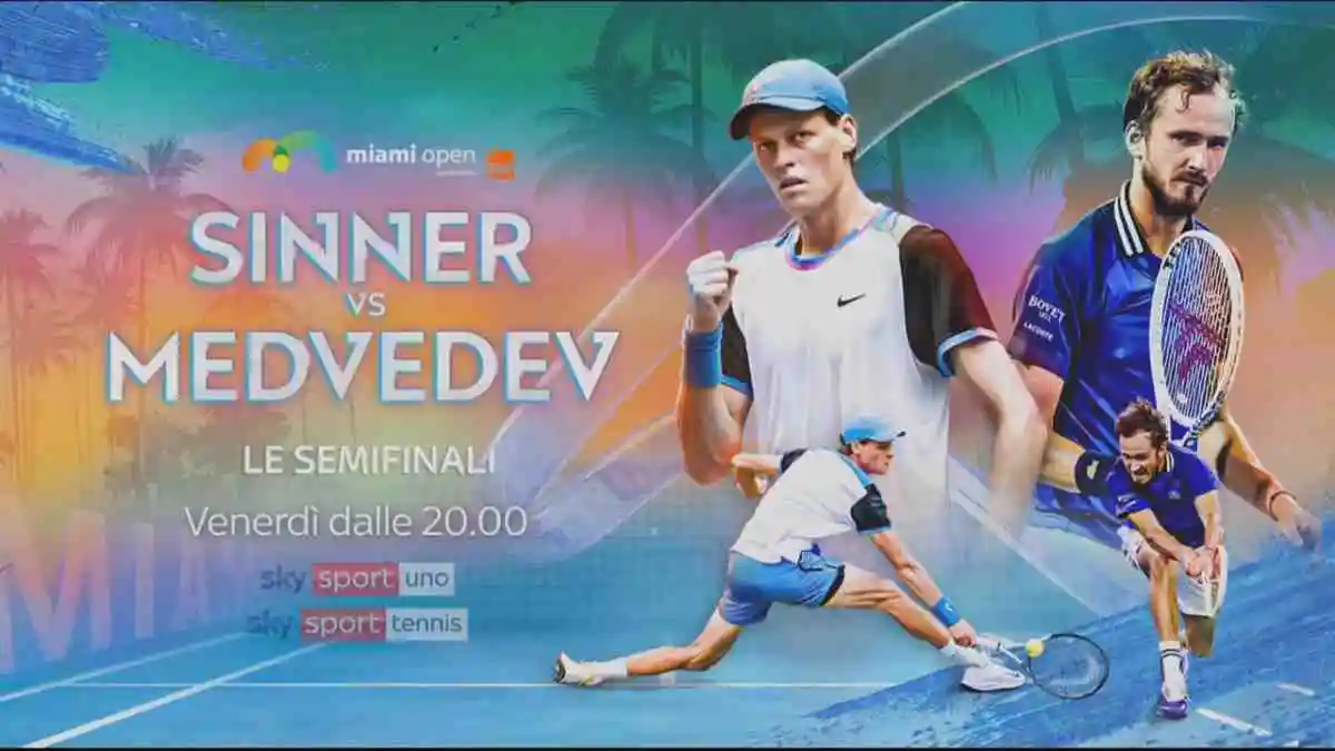 Foto - Tennis Miami 2024 🎾 Semifinale Sinner - Medvedev in diretta esclusiva su Sky Sport e NOW 