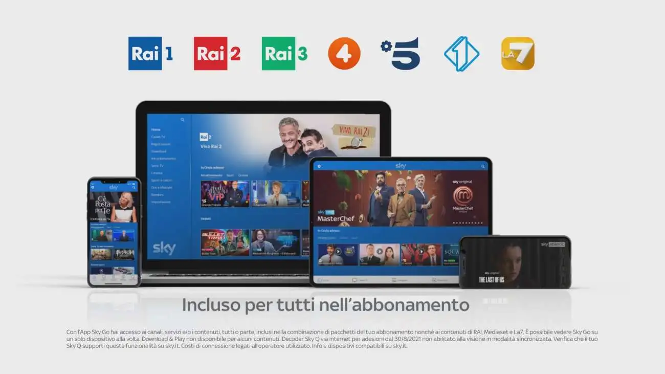 Foto - Sky Go include in mobilità i canali free TV8 e Cielo su Smartphone, Tablet e PC