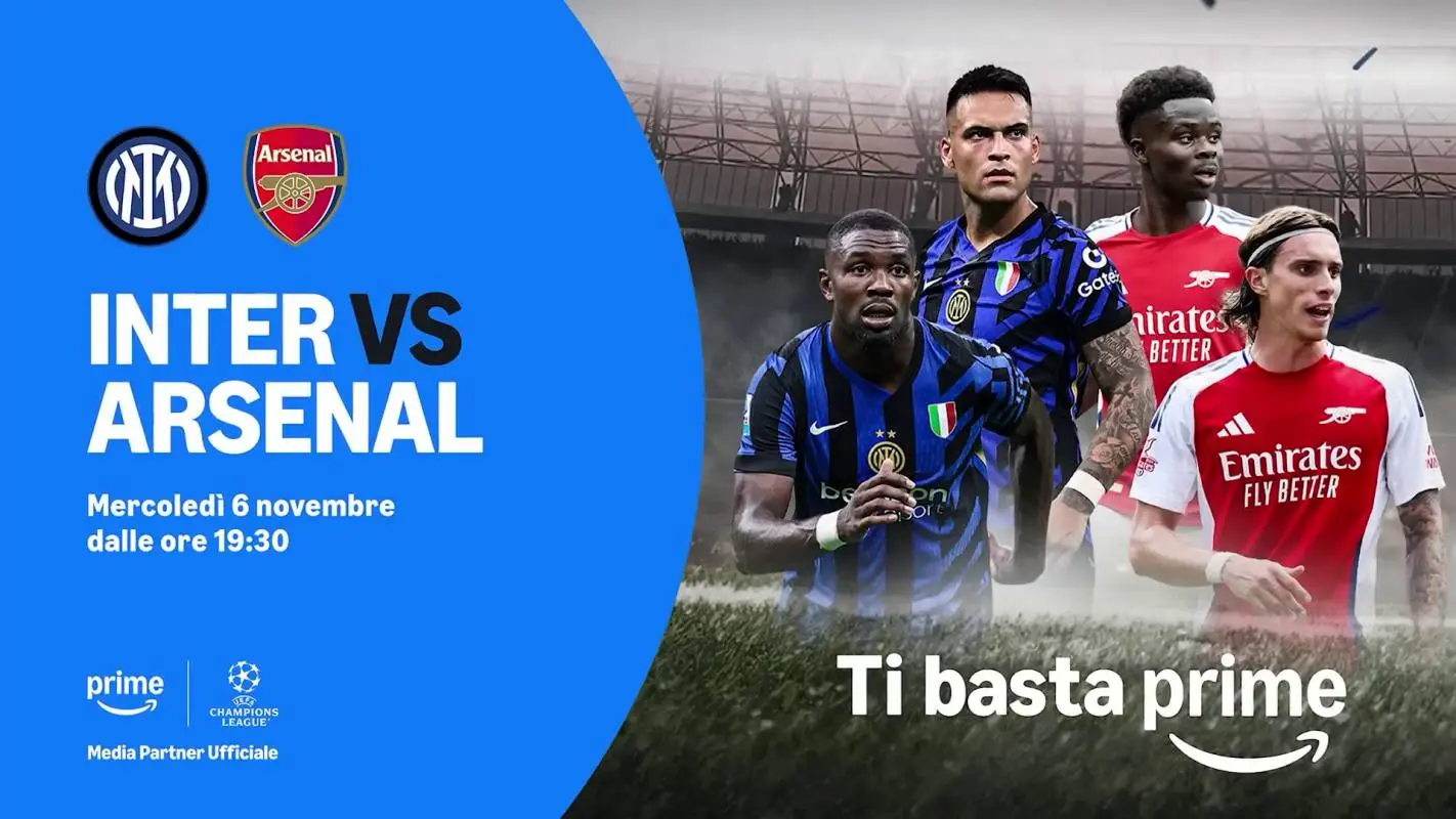 Immagine di Champions League 🏆 Inter vs Arsenal in Diretta Streaming Prime Video - Scopri di più su Sport