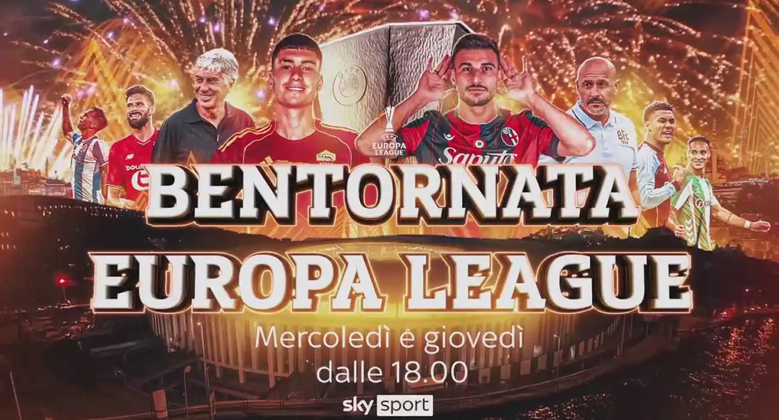Immagine di Europa League 2025/26 🏆 Diretta Esclusiva Sky e NOW 1a Giornata: Palinsesto e Telecronisti - Scopri di più su Sky Italia