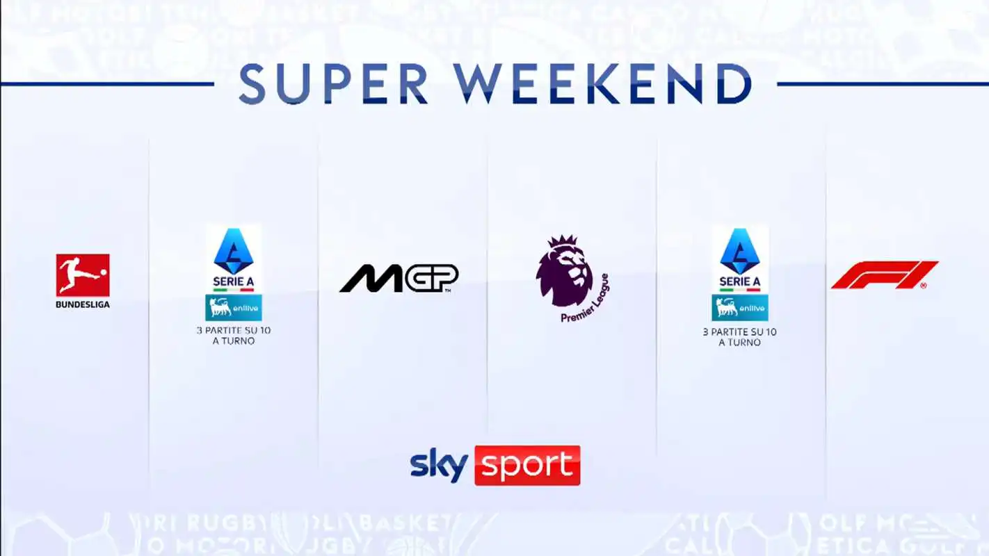 Super Weekend diretta Sky Sport NOW | MotoGP, F1, Calcio Serie A Roma Inter, Tennis e tanto altro Super Weekend diretta Sky Sport NOW | MotoGP, F1, Calcio Serie A Roma Inter, Tennis e tanto altro