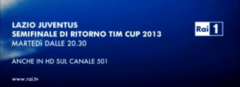 Coppa Italia Semifinale - Lazio vs Juventus (diretta su Rai 1 e Rai HD)